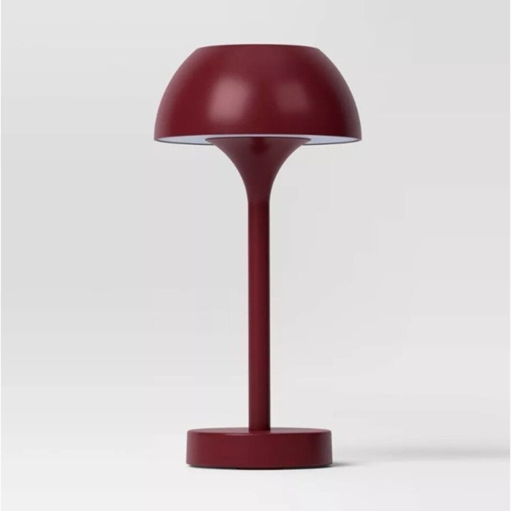 Threshold™ Solar and Rechargeable USB LED Outdoor Table Lamp, Maroon